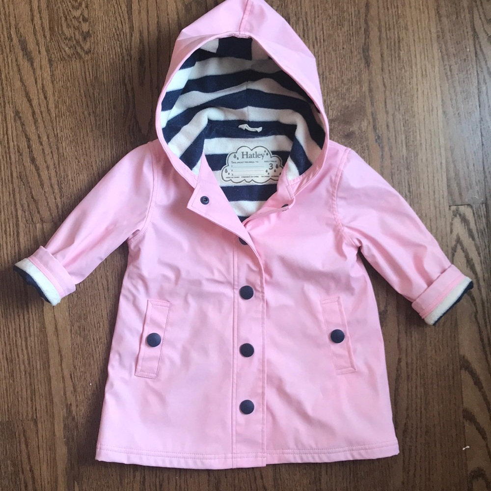Hatley classic pink hooded rain coat
